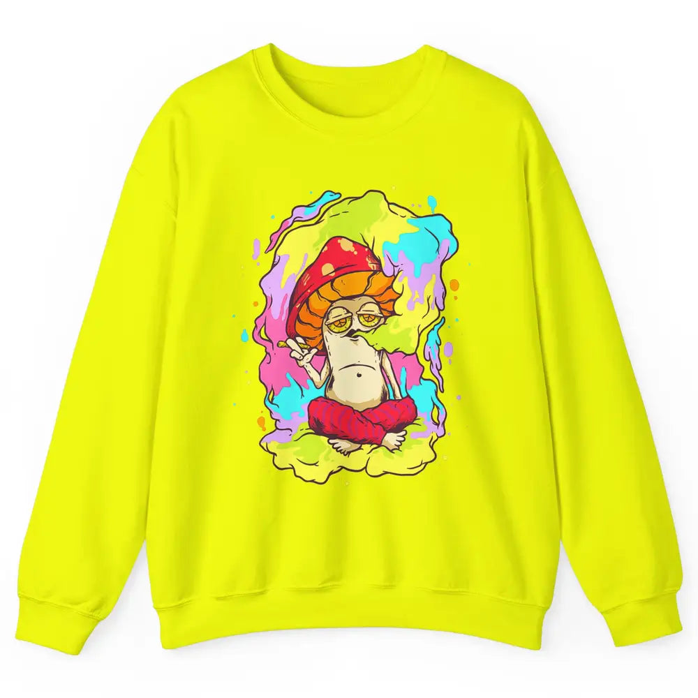 Stay Trippy Little Hippie Mushroom Cigarette Plant Retro 70s Unisex Crewneck Sweatshirt