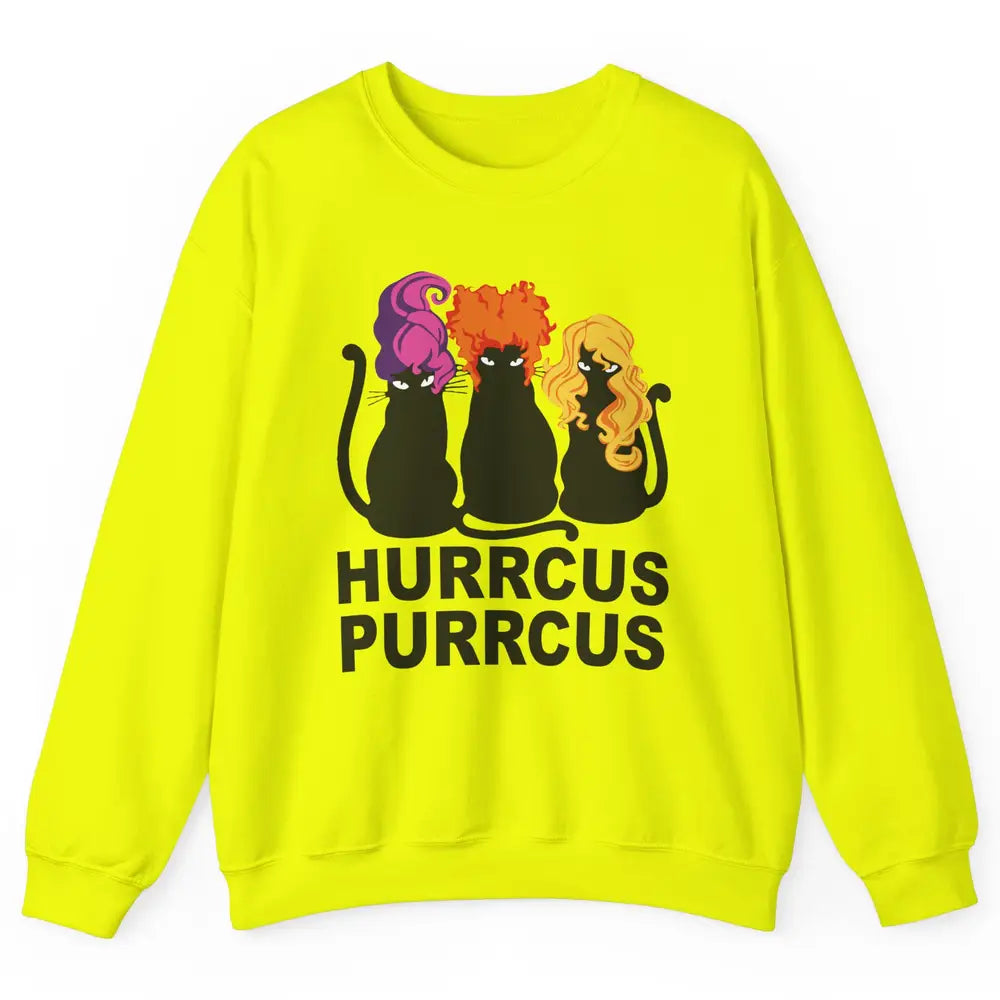 Black Cat Witch Hurrcus Purrcus Halloween Costume Cat Lovers Unisex Crewneck Sweatshirt