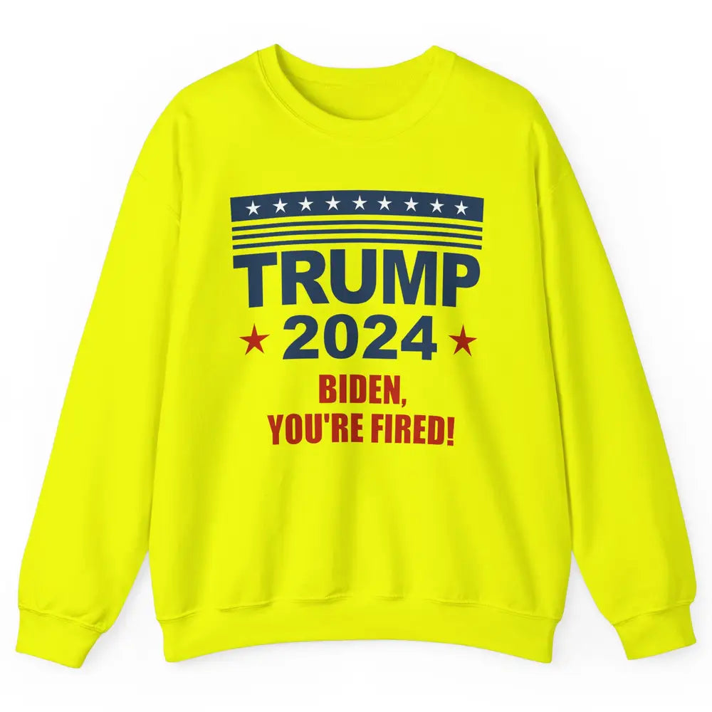 Retro US Flag Trump 2024 Return Biden You're Fired Patriot Unisex Crewneck Sweatshirt