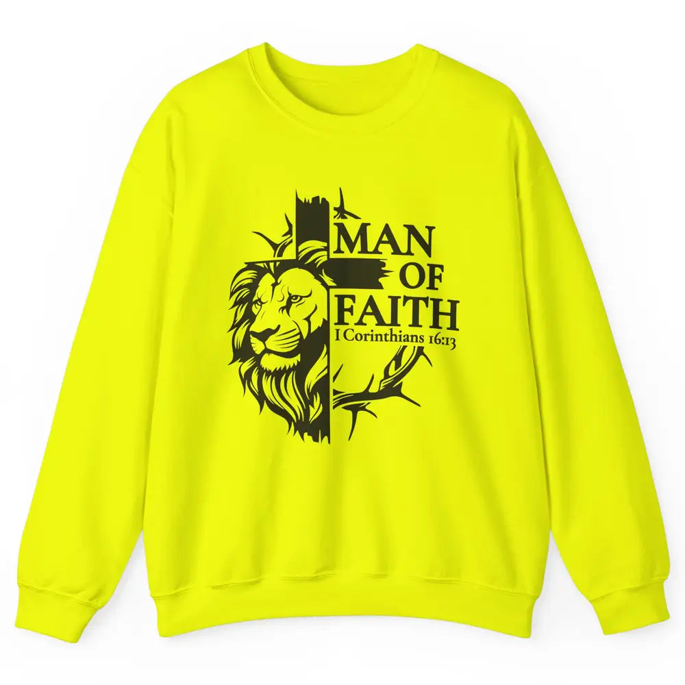 Yeshua Lion Of Judah Man Of Faith Bible Christian Religious Unisex Crewneck Sweatshirt