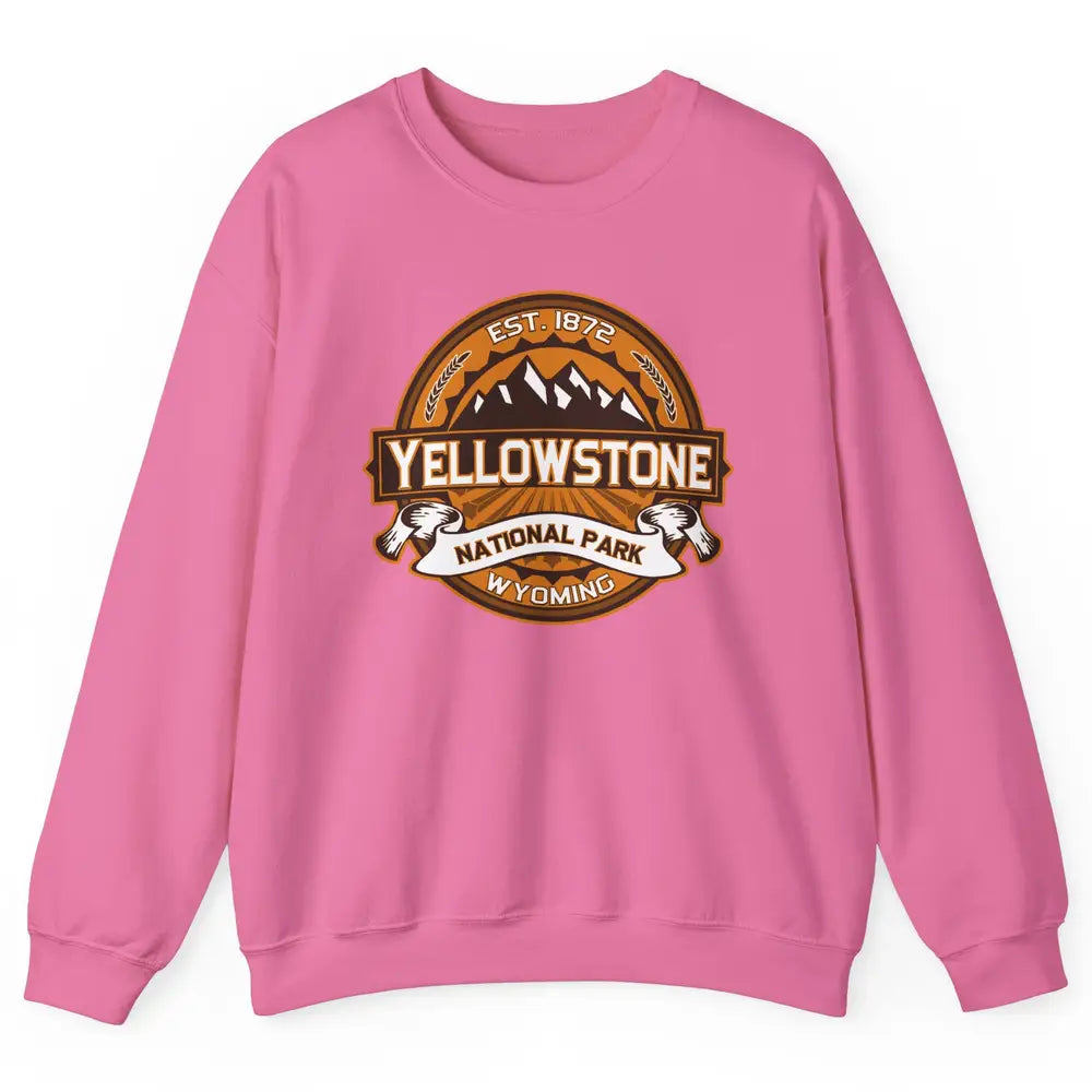 Yellowstone National Park Wyoming Golden Mountains Vintage Unisex Crewneck Sweatshirt