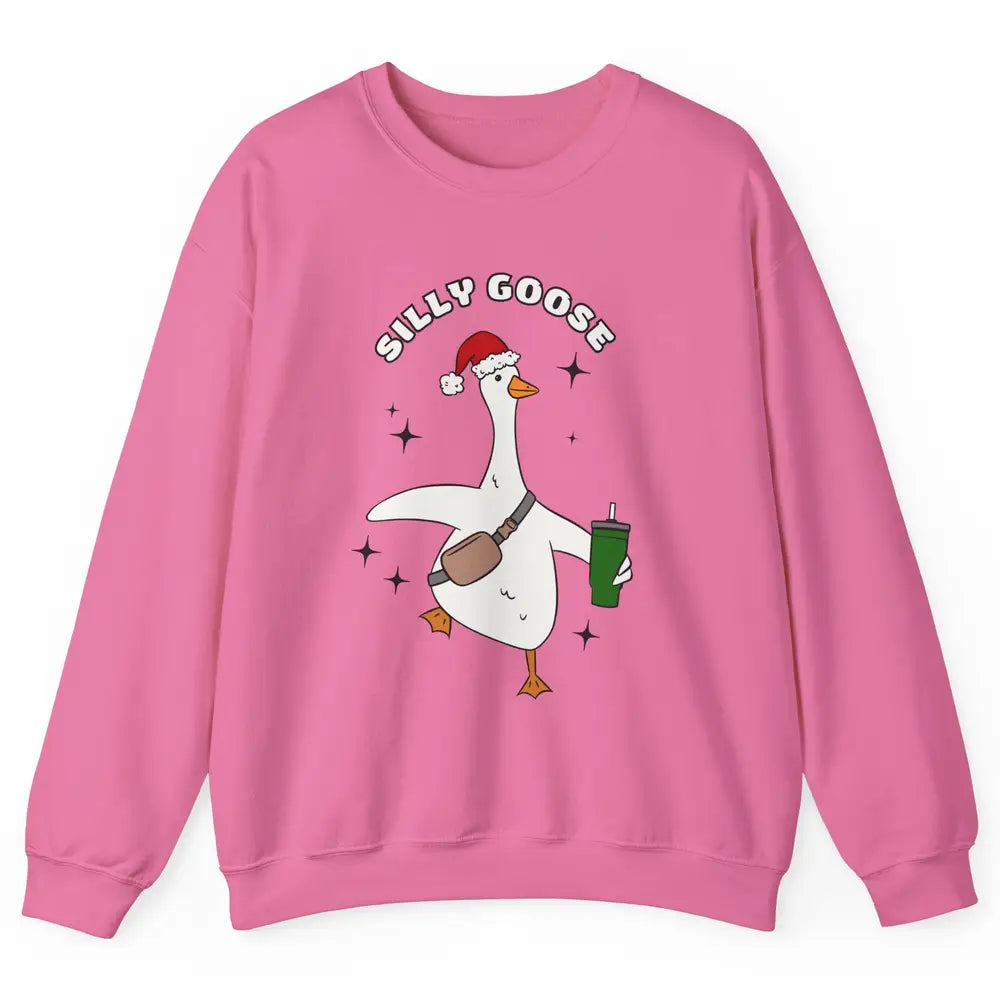 Funny Silly Goose Boojee Christmas Goose Bag And Cup Holiday Unisex Crewneck Sweatshirt