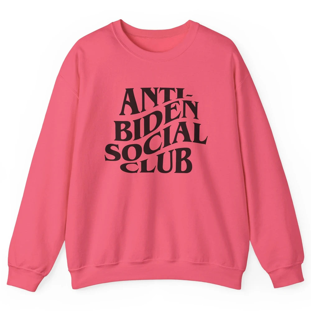 Anti Liberals Anti Biden Social Club Conservative US Flag Unisex Crewneck Sweatshirt