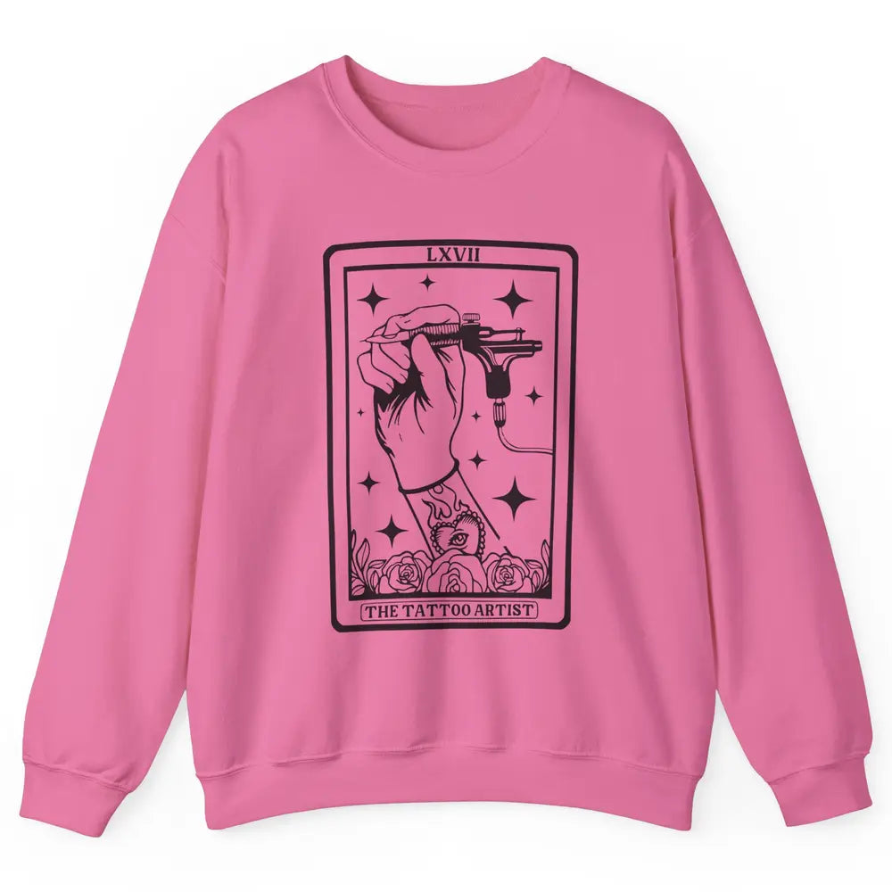 Tattoo Artist Tarot Card Beautician Tattoo Machine Halloween Unisex Crewneck Sweatshirt