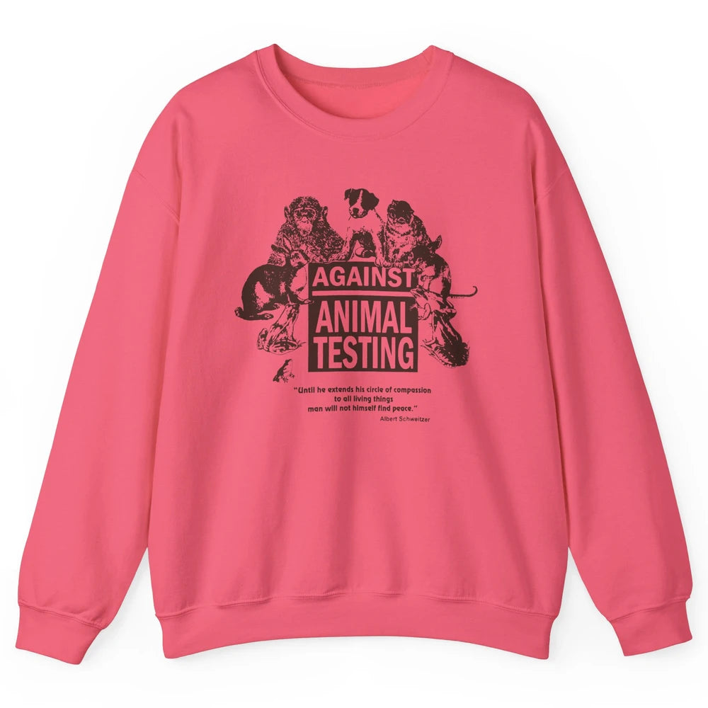 Against Animal Testing Farm Pet Liberation Right Vegan Retro Unisex Crewneck Sweatshirt