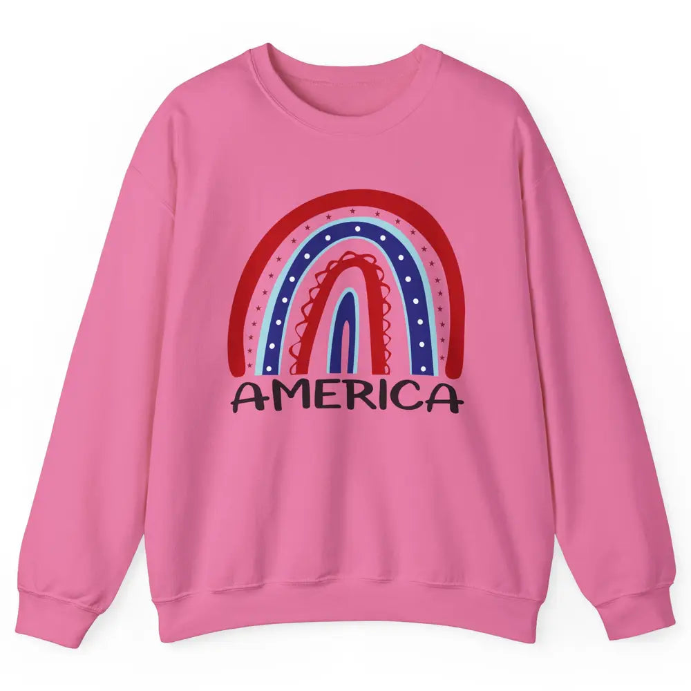 US Flag America Rainbow July 4th American Patriots Gift Unisex Crewneck Sweatshirt