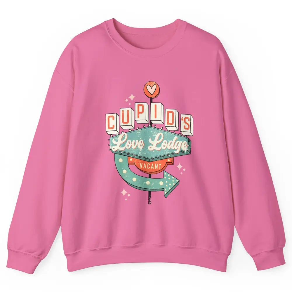 Retro Valentines Cupid's Love Lodges Funny Couples Valentine Unisex Crewneck Sweatshirt