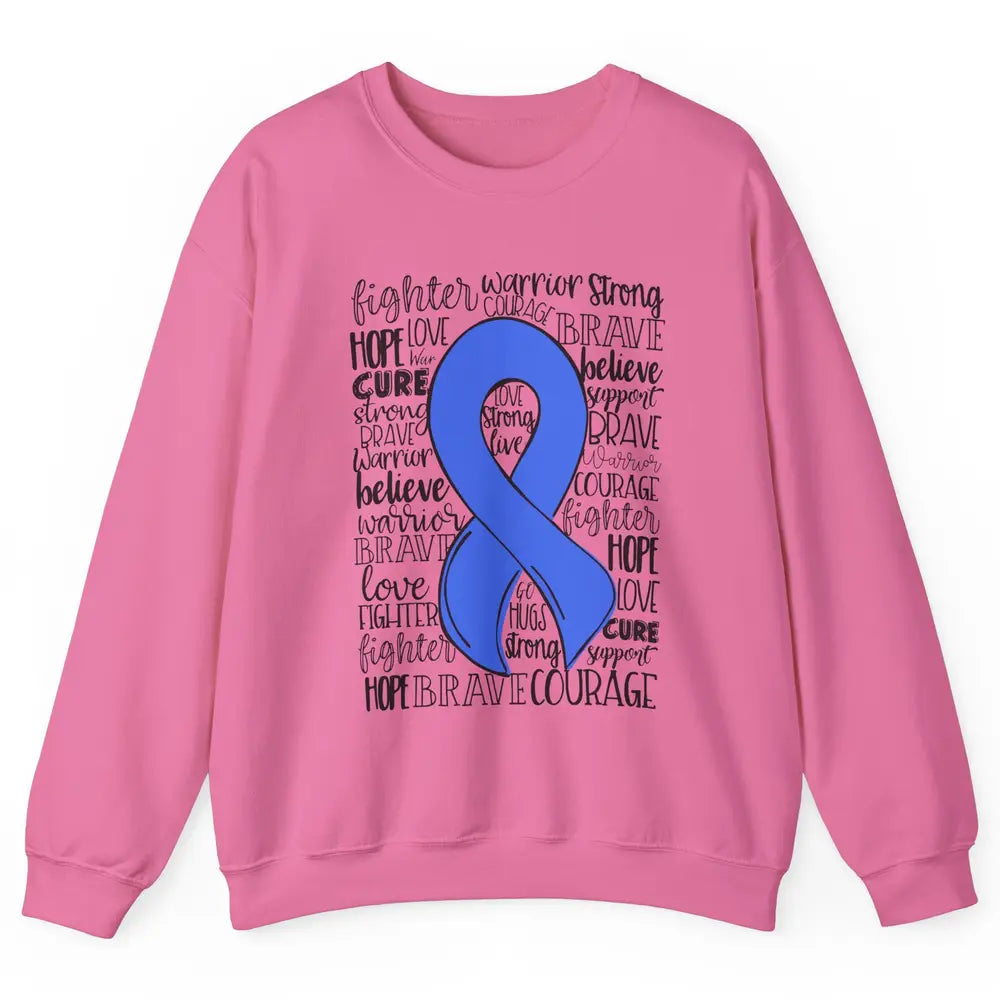 Syringomyelia Awareness Blue Ribbon Hope Love Cure Unisex Crewneck Sweatshirt