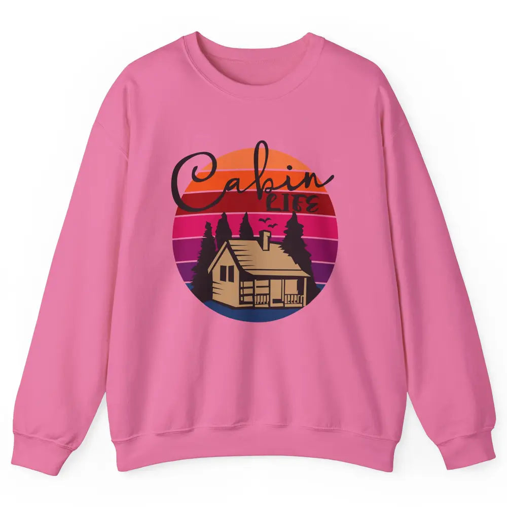 Cabin Life Vintage Cabin Camping Northern Lakes Outdoor Life Unisex Crewneck Sweatshirt