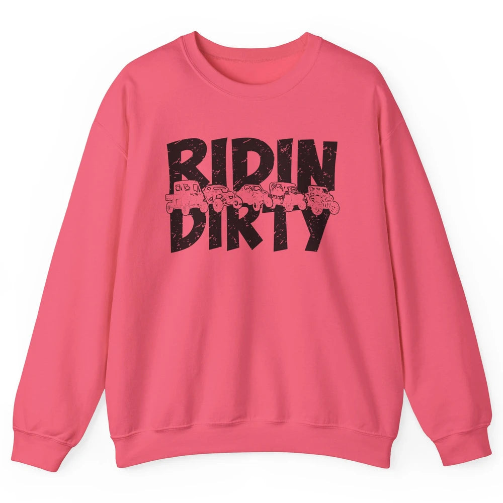 Retro UTV SXS Rider Riding Dirty ATV Offroad Riding SXS Life Unisex Crewneck Sweatshirt