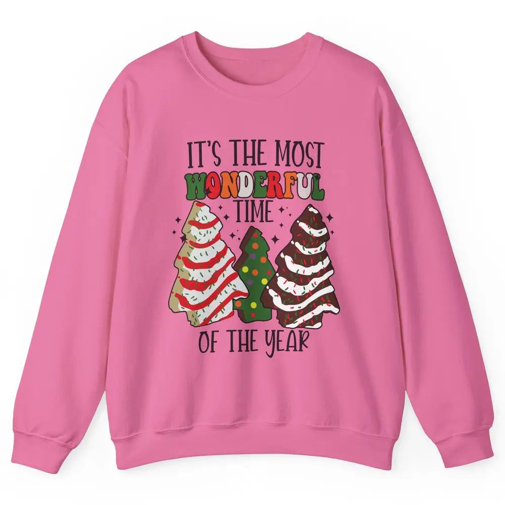 Christmas Tree Cakes Most Wonderful Time Of Year Christmas Unisex Crewneck Sweatshirt