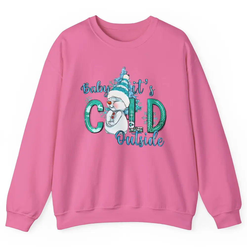 Christmas Cute Snow Man It's Cold Outside Freezing Season Unisex Crewneck Sweatshirt