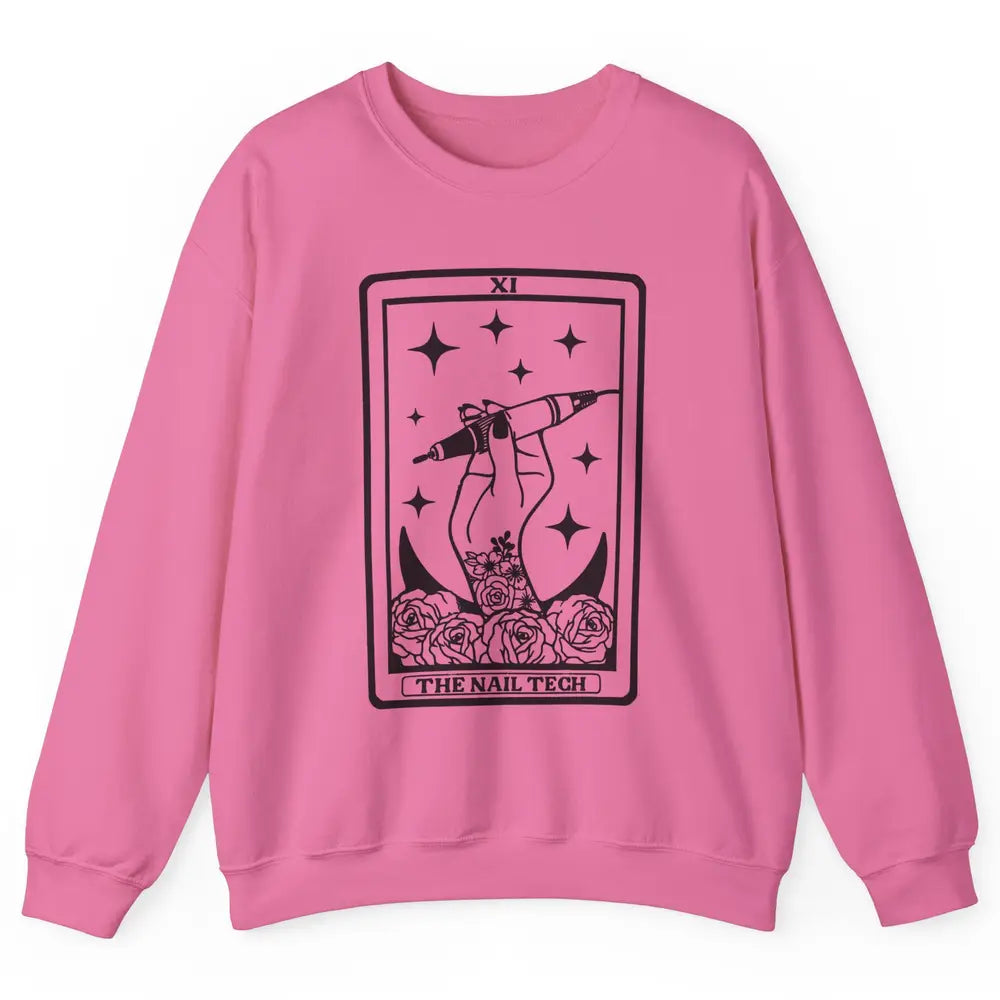 The Nail Tech Tarot Card Beautician Nail Boss Cosmetology Unisex Crewneck Sweatshirt