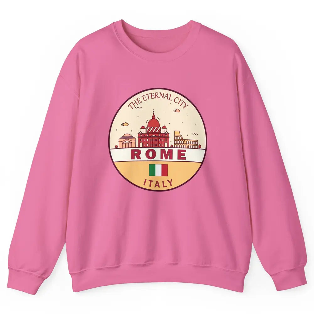 Skyline Roma City Summer Vacation Italy Italian Vacay Travel Unisex Crewneck Sweatshirt