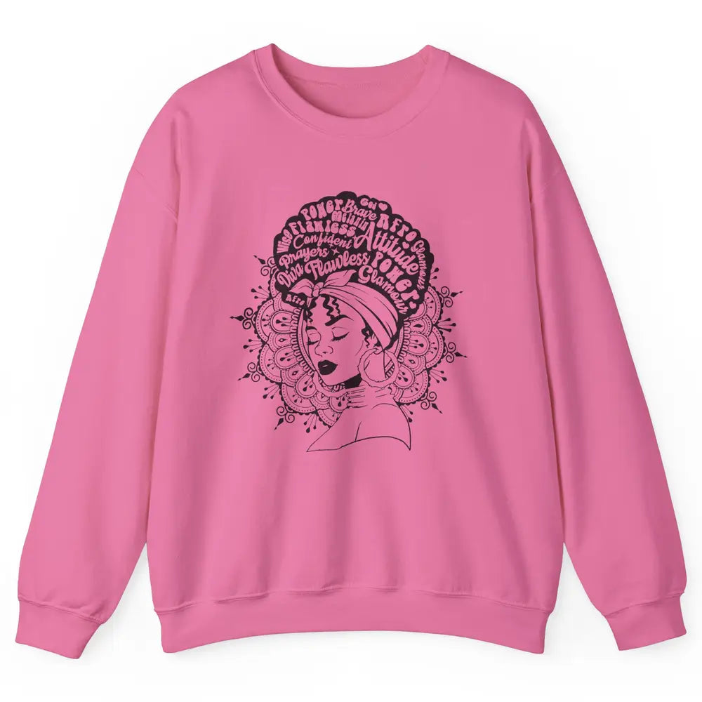 Afro Melanin Woman Turban Hair Quotes African American Woman Unisex Crewneck Sweatshirt