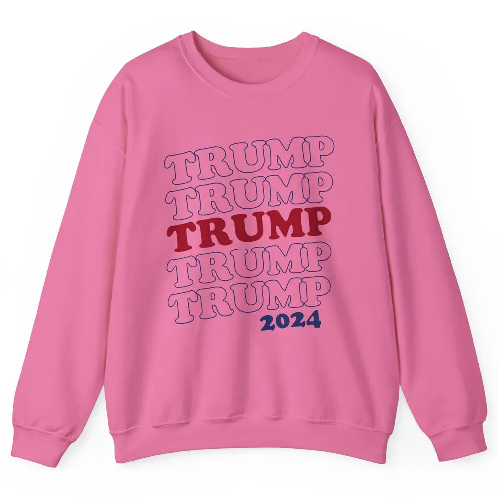 Trump 2024 Election MAGA I'll Be Back US Flag Trump Support Unisex Crewneck Sweatshirt