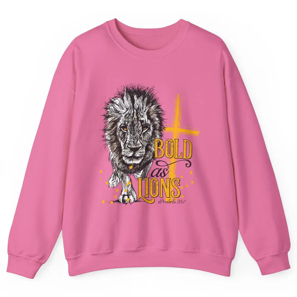 Bold As Lion Of Judah Bible Verse Christian Faith Religious Unisex Crewneck Sweatshirt