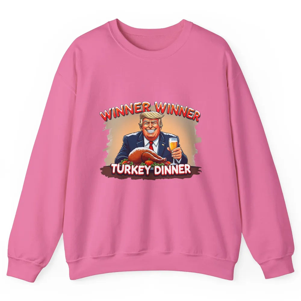 Funny Trump Winner Turkey Dinner Thanksgiving Donald Trump President Republican Unisex Crewneck Sweatshirt