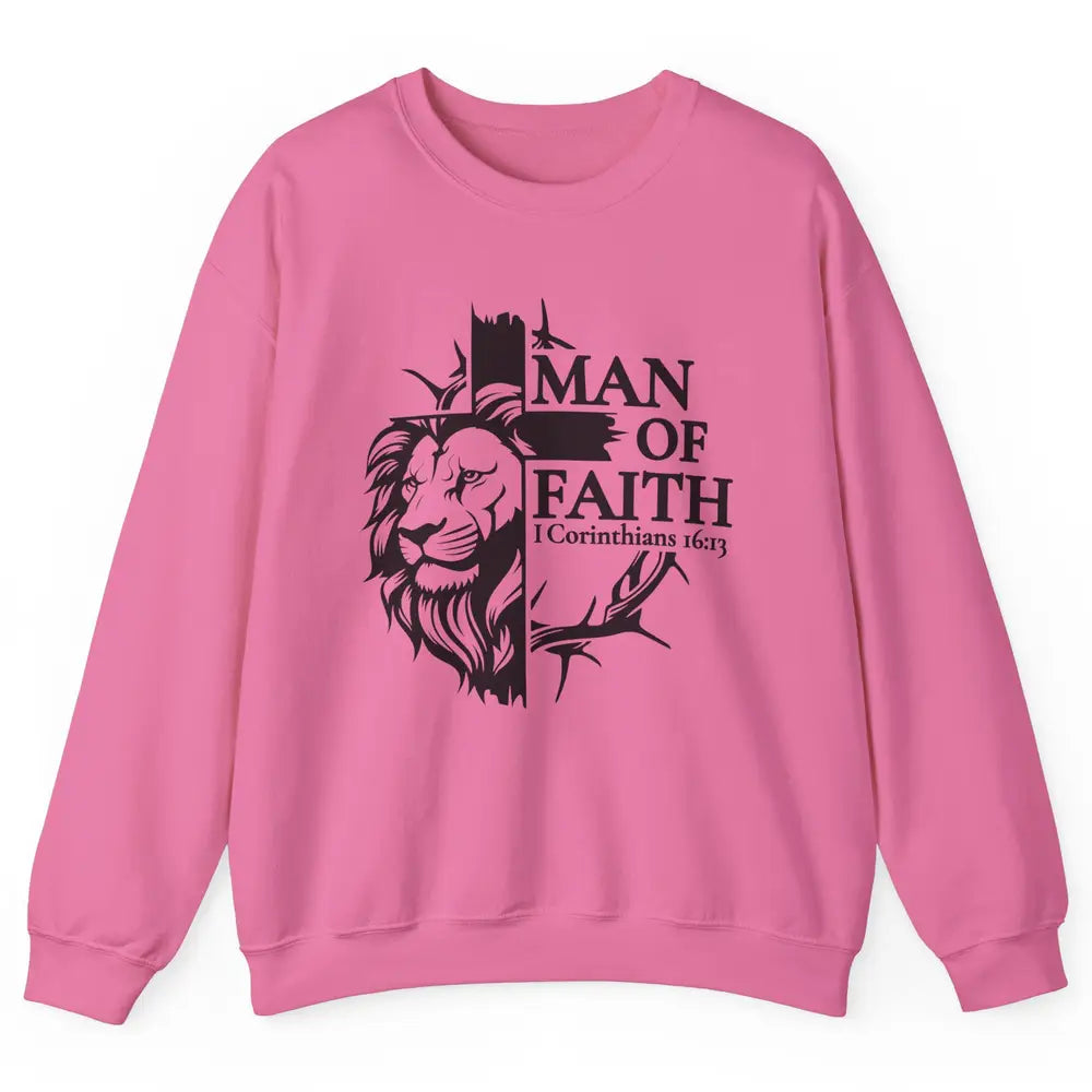 Yeshua Lion Of Judah Man Of Faith Bible Christian Religious Unisex Crewneck Sweatshirt