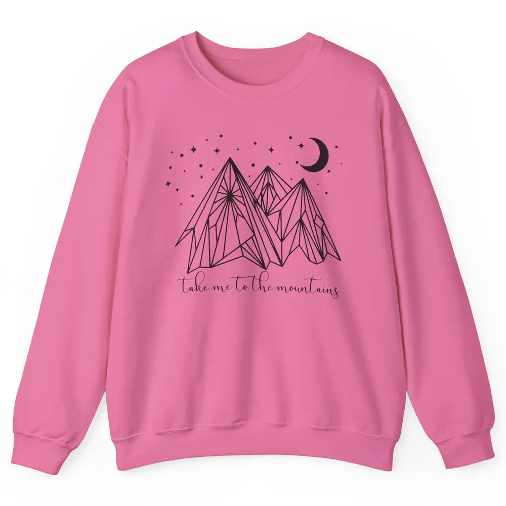 Take Me to the Mountains Boho Hiking Camping Outdoor Gift Unisex Crewneck Sweatshirt