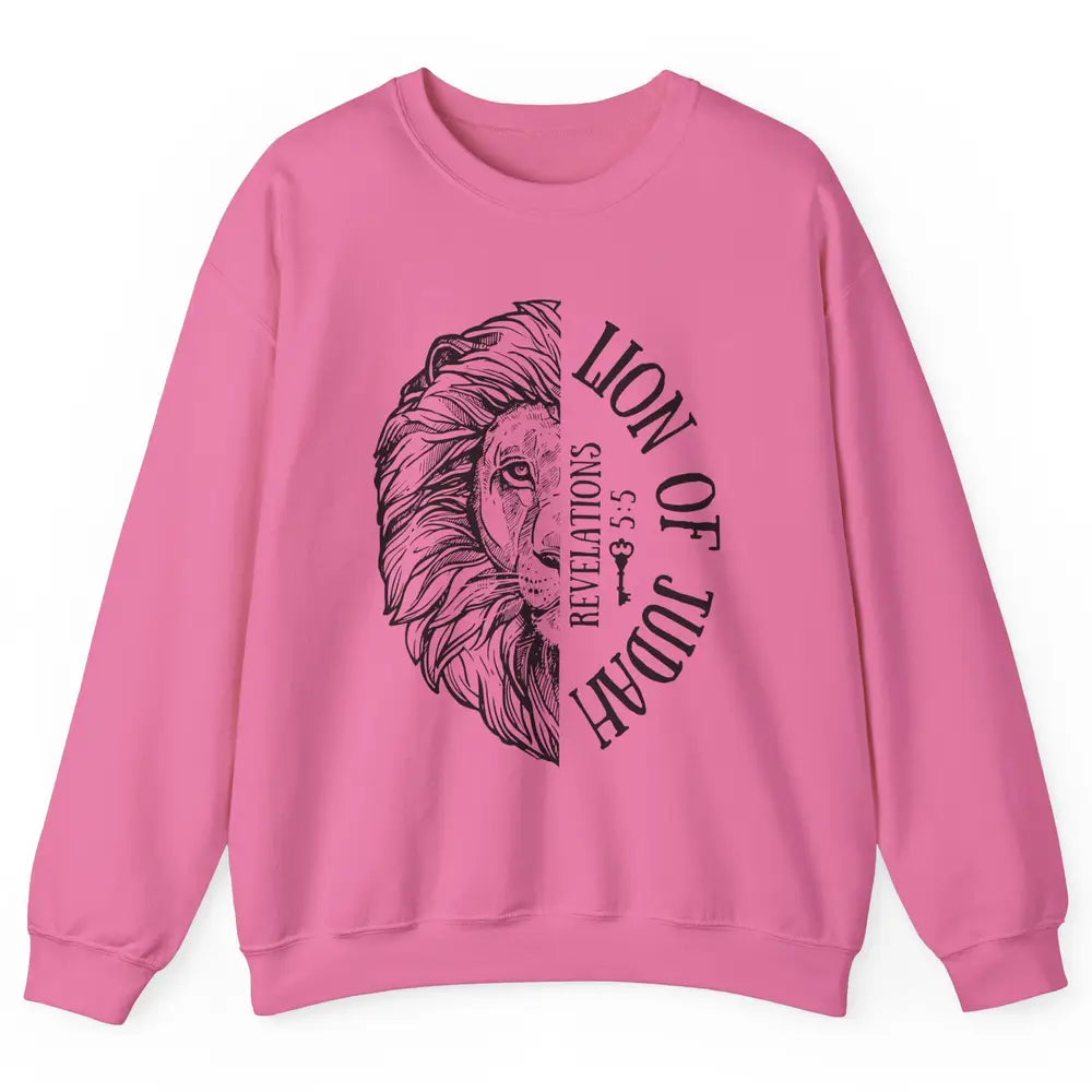 Yeshua Lion Of Judah Bible Verse Christian Faith Religious Unisex Crewneck Sweatshirt