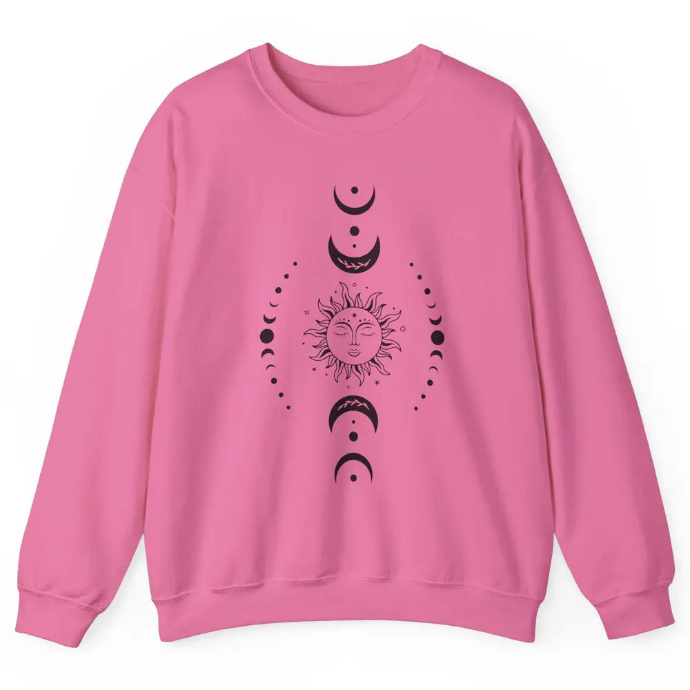 Boho Sun And Moon Hippie Girl Peace Lovers Halloween Costume Unisex Crewneck Sweatshirt