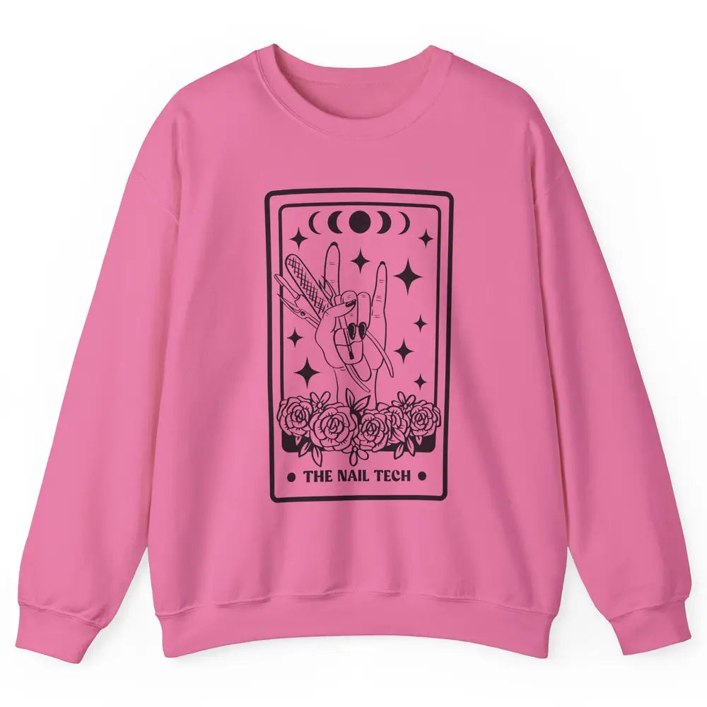 The Nail Tech Tarot Card Beautician Nail Boss Cosmetology Unisex Crewneck Sweatshirt