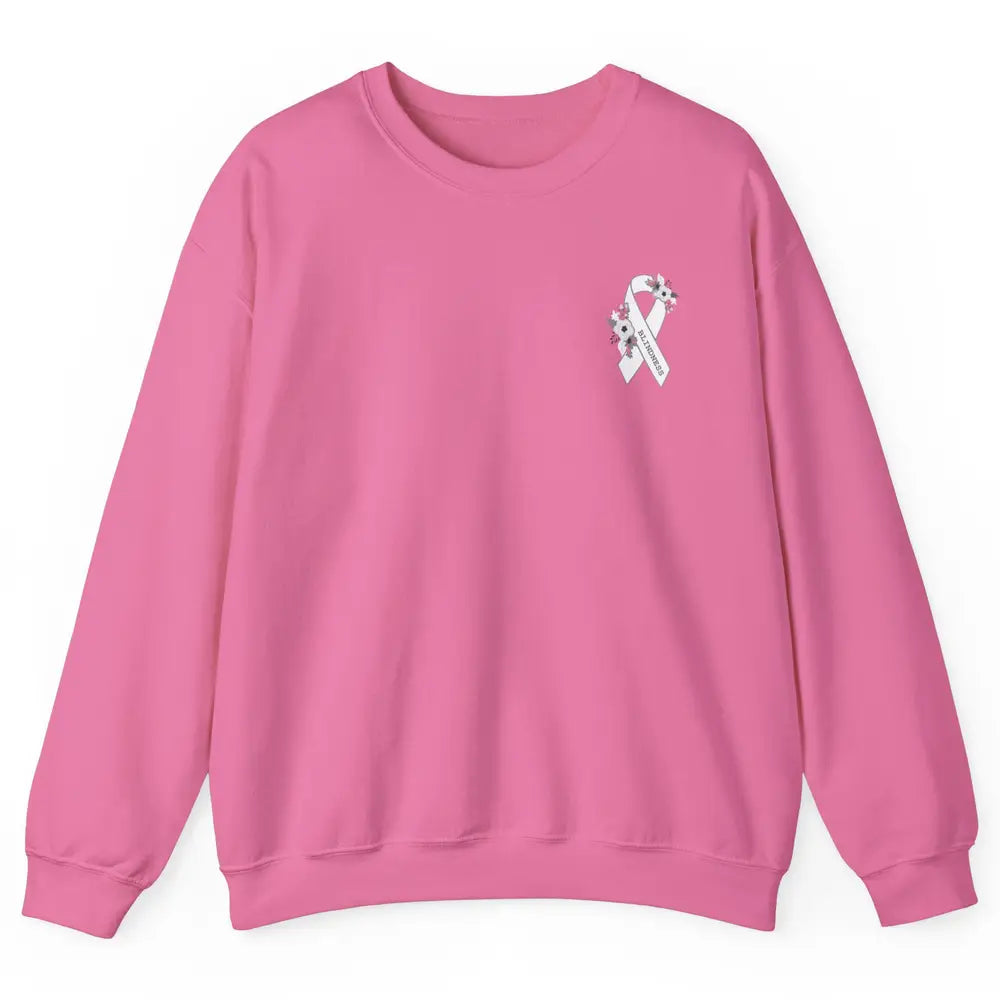 Blindness Awareness Floral White Gray Ribbon Blind Support Unisex Crewneck Sweatshirt