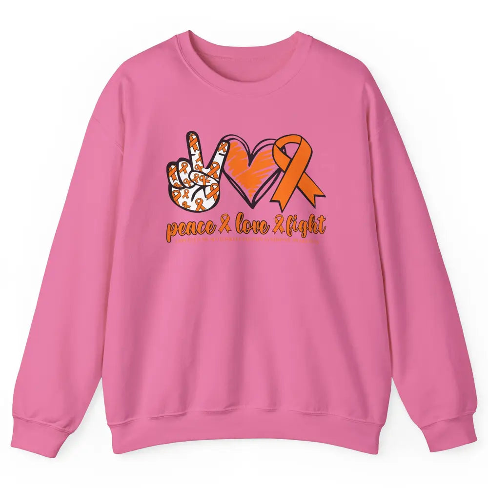 Amplified Musculoskeletal Pain Syndrome Peace Love Fight Unisex Crewneck Sweatshirt