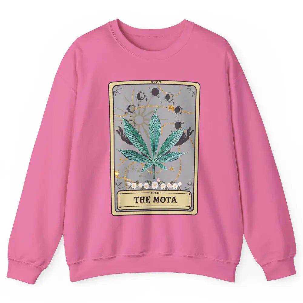 Vintage Weed The Mota Tarot Card Weed Cannabis Marijuana Unisex Crewneck Sweatshirt