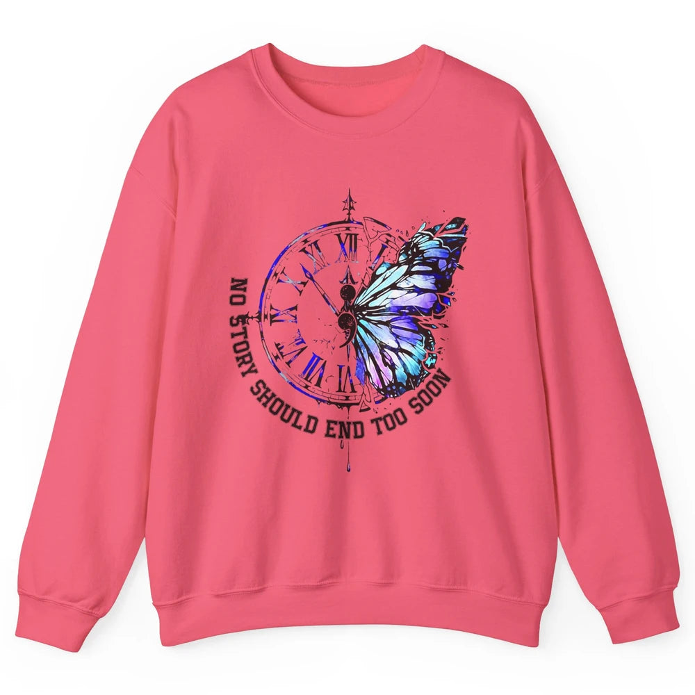 Suicide Prevention Butterfly No Story Should End Too Soon Unisex Crewneck Sweatshirt