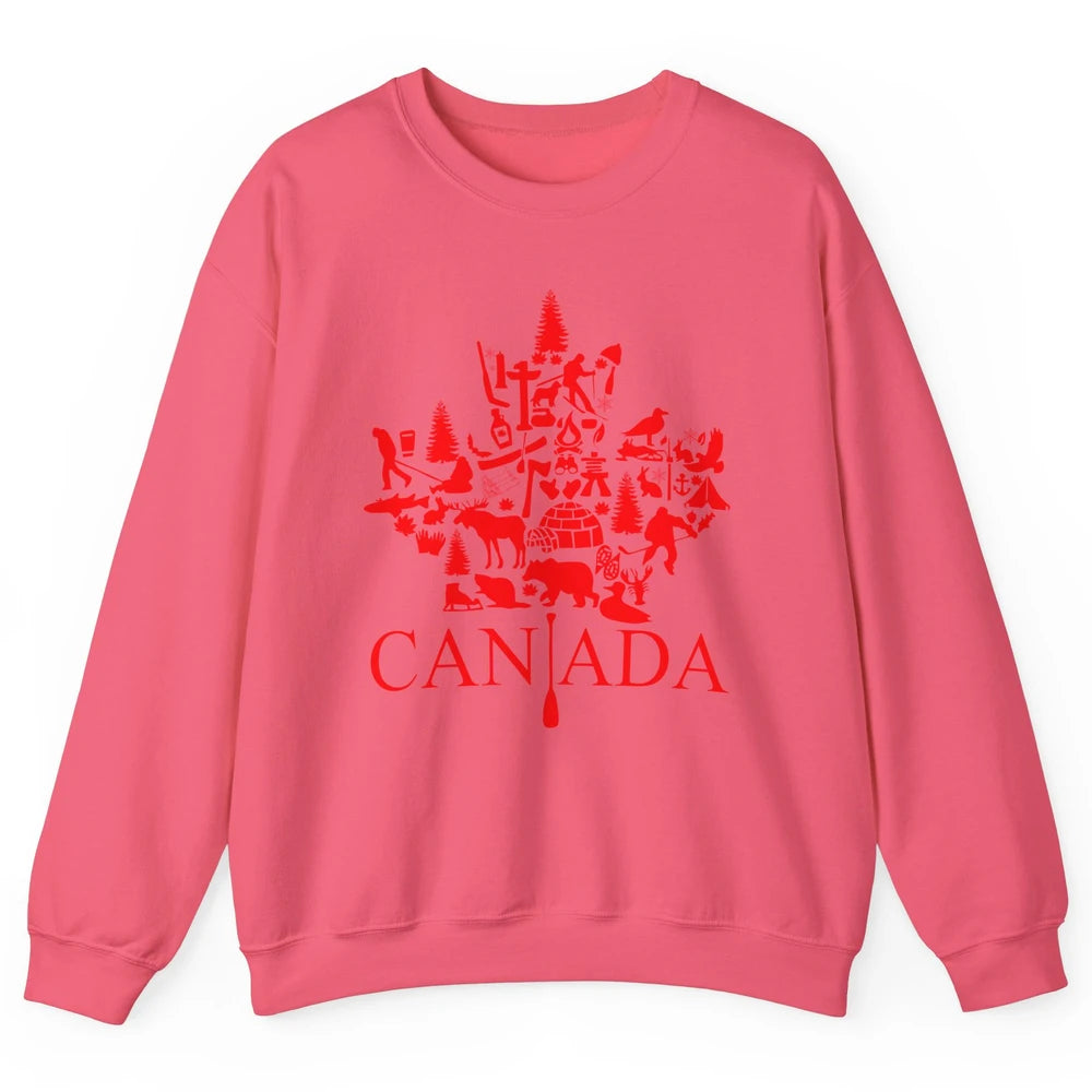 Canada Maple Leaf Canadian Symbols Canadian Root Gift Unisex Crewneck Sweatshirt