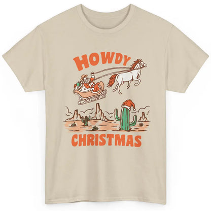 Desert Santa Riding Horse Howdy Christmas Western Country Classic Unisex T-Shirt