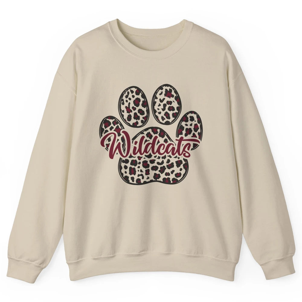 Wildcats Spirit Cat Paw Leopard Western Cat Mom Cat Lovers Unisex Crewneck Sweatshirt