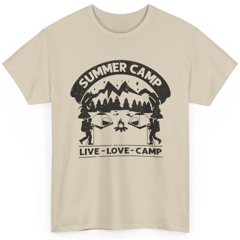 Summer Camp Live Love Camp Vacation Camping Hiking Retro Classic Unisex T-Shirt