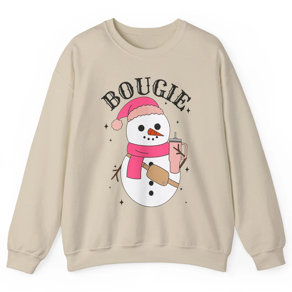 Funny Christmas Boo-jee Snowman Bougie Christmas Winter Unisex Crewneck Sweatshirt