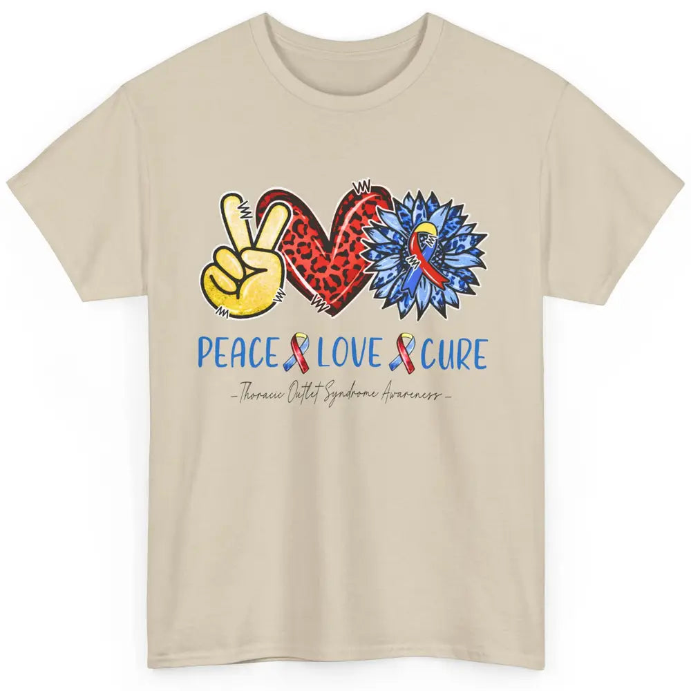 Thoracic Outlet Syndrome Awareness Peace Love Cure Sunflower Classic Unisex T-Shirt