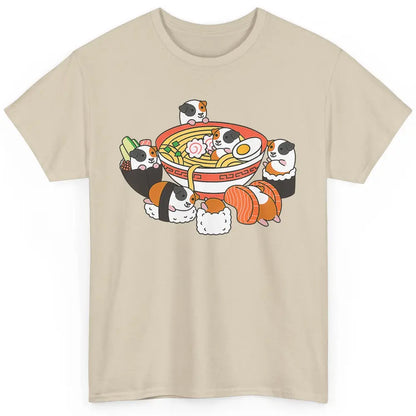 Cute Kawaii Guinea Pig Sushi Ramen Bowl Pet Animal Hamster Classic Unisex T-Shirt