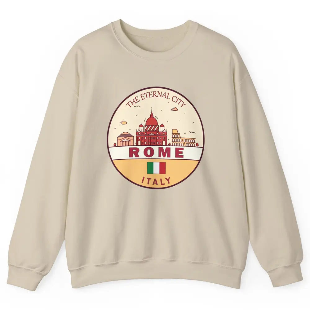 Skyline Roma City Summer Vacation Italy Italian Vacay Travel Unisex Crewneck Sweatshirt