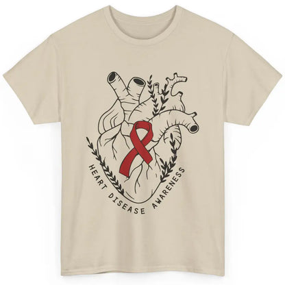 CHD Congenital Heart Disease Awareness Red Ribbon Heart Gift Classic Unisex T-Shirt