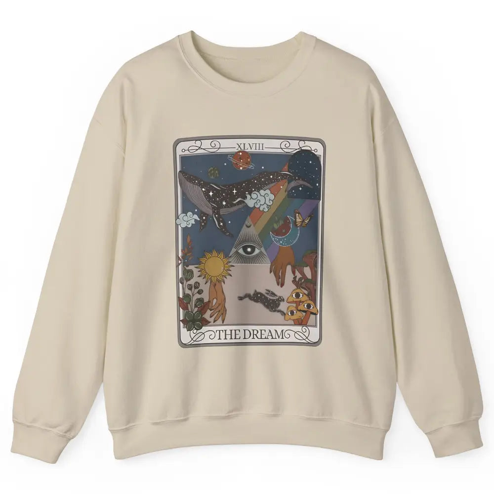 The Dream Tarot Card Witchy Hands Eye Sun Moon Halloween Unisex Crewneck Sweatshirt