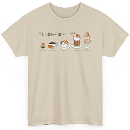 Funny Bulldog Coffee Types Parody Coffee French Bulldog Classic Unisex T-Shirt