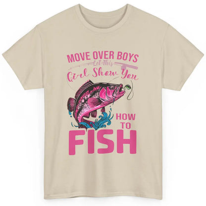 Bass Fishing Girl Show How To Fish Reel Girls Fish Fisherman Classic Unisex T-Shirt