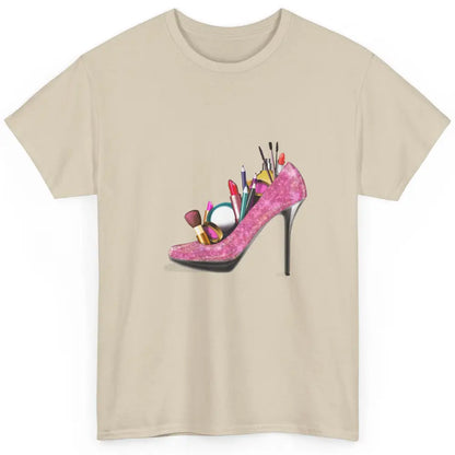 Woman High Heel Stilettos Makeup Artist Girly Lipstick Brush Classic Unisex T-Shirt