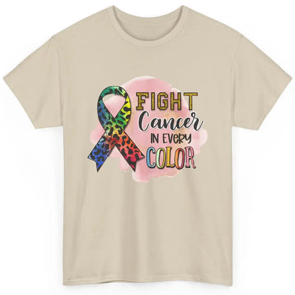 Fight Breast Cancer In Every Color Awareness Leopard Ribbon Classic Unisex T-Shirt