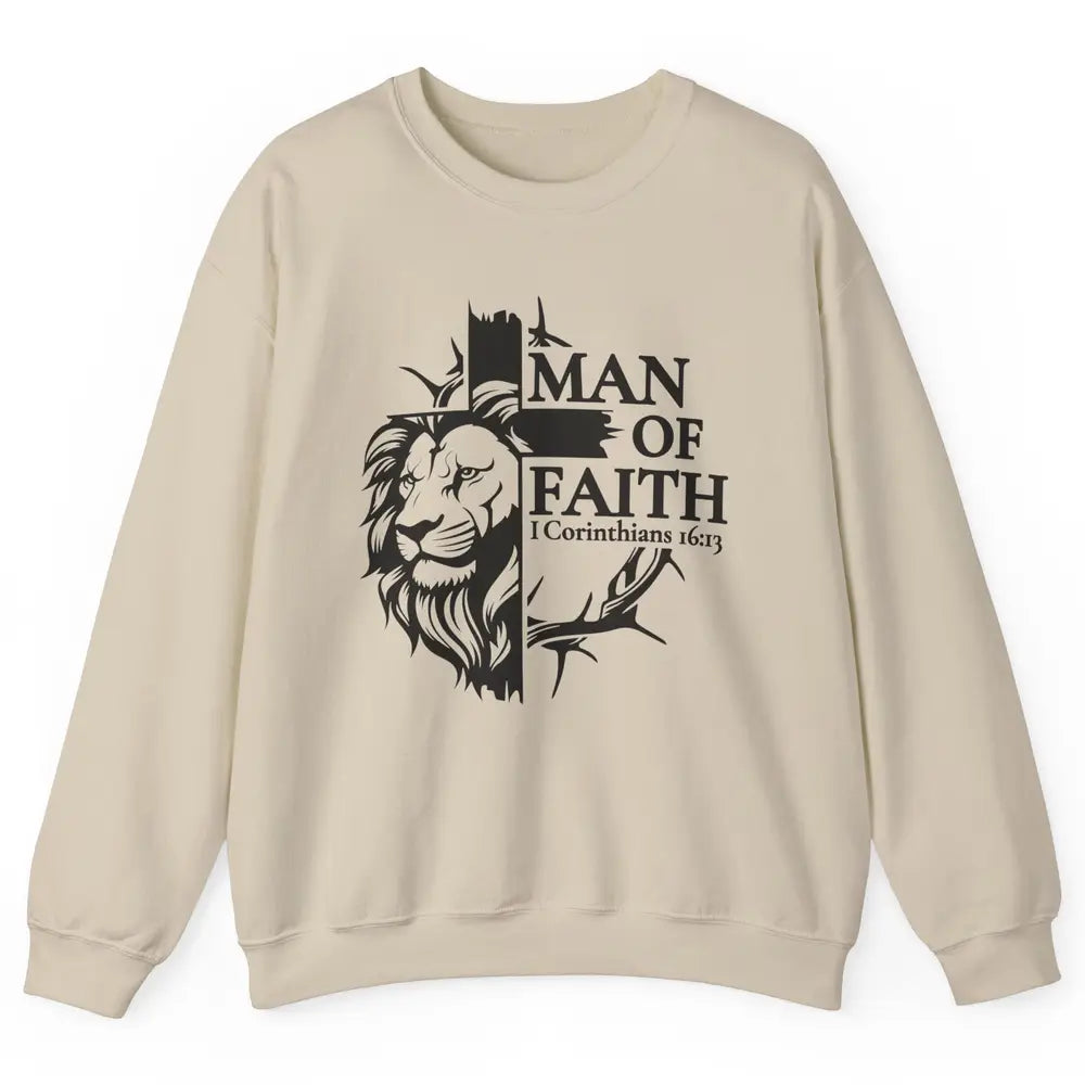 Yeshua Lion Of Judah Man Of Faith Bible Christian Religious Unisex Crewneck Sweatshirt