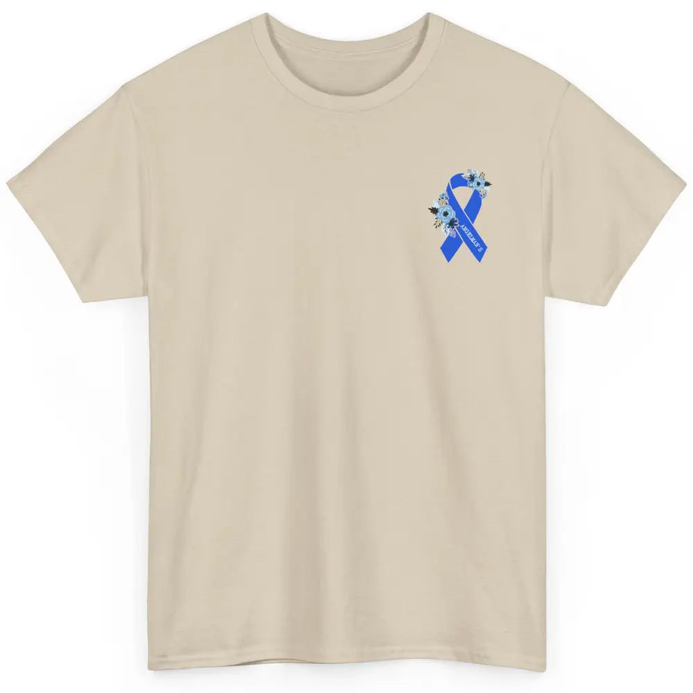 We Wear Blue Angelmans Syndrome Awareness Floral Blue Ribbon Classic Unisex T-Shirt