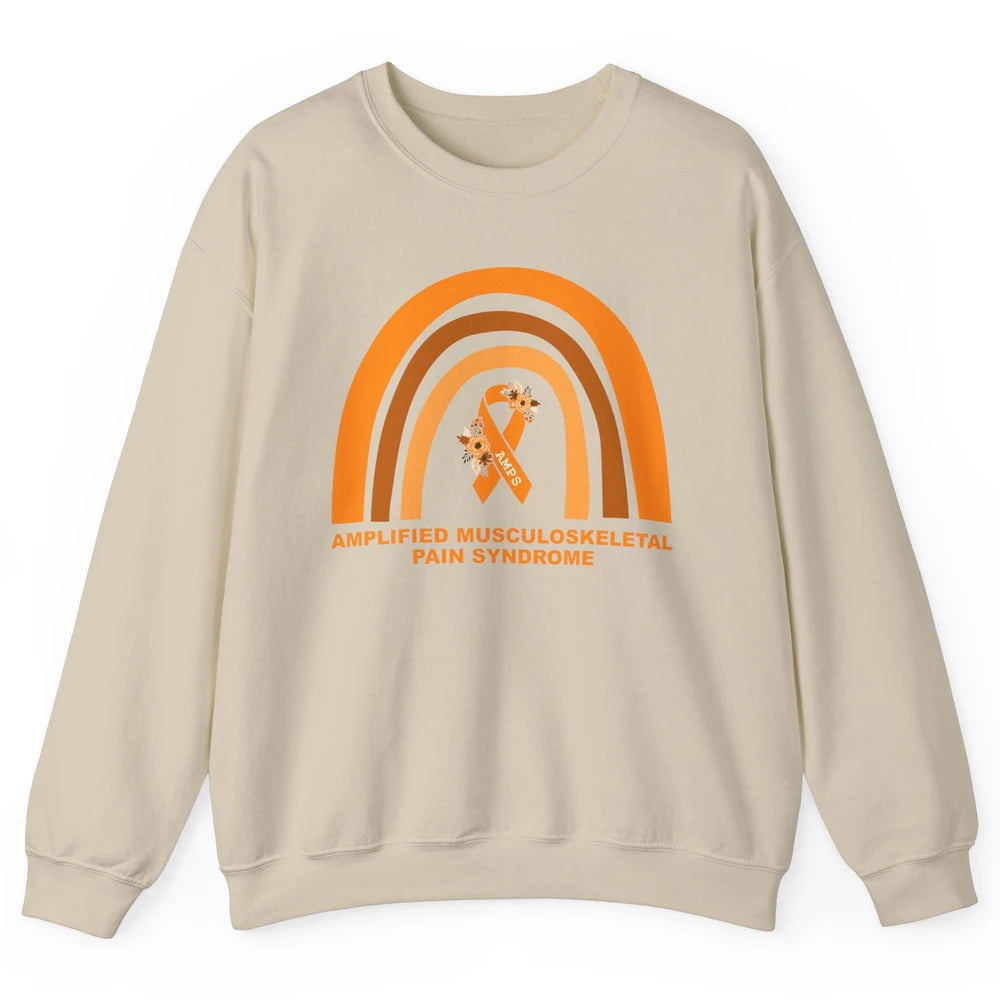 Amplified Musculoskeletal Pain Syndrome AMPS Orange Rainbow Unisex Crewneck Sweatshirt