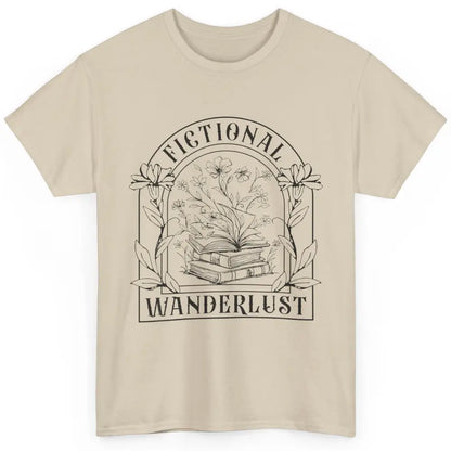 Fictional Wanderlust Book Floral Bookish Bookworm Wildflower Classic Unisex T-Shirt