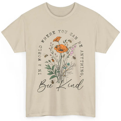 Vintage Bee Kind Daisy Minimalist Positive Mind Wildflower Classic Unisex T-Shirt